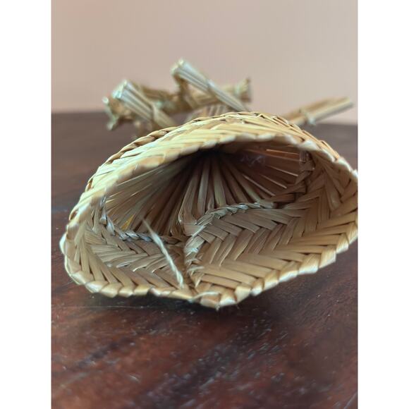 Vintage Boho Christmas Rattan Angels with Instruments Set of 4 - Picture 15 of 16